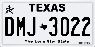 TX license plate DMJ3022