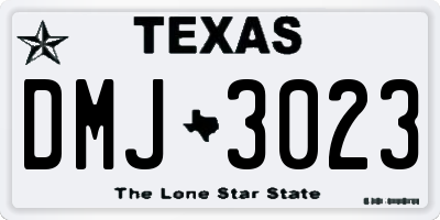TX license plate DMJ3023