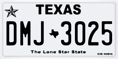 TX license plate DMJ3025