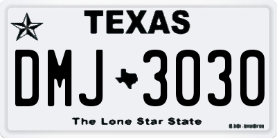 TX license plate DMJ3030