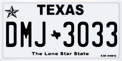 TX license plate DMJ3033