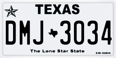 TX license plate DMJ3034