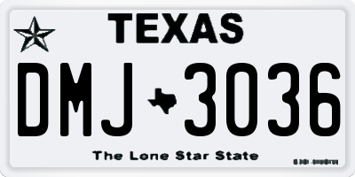 TX license plate DMJ3036