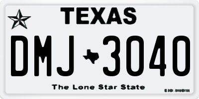 TX license plate DMJ3040
