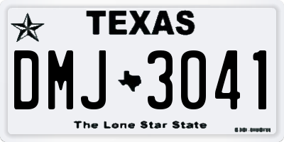 TX license plate DMJ3041