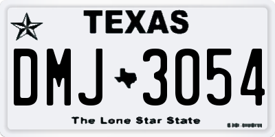 TX license plate DMJ3054