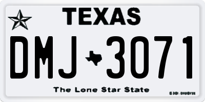 TX license plate DMJ3071
