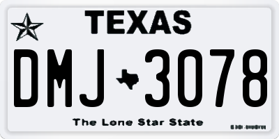 TX license plate DMJ3078