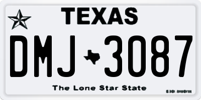 TX license plate DMJ3087