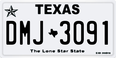 TX license plate DMJ3091