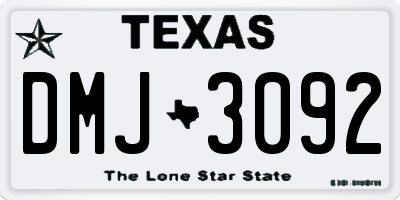 TX license plate DMJ3092