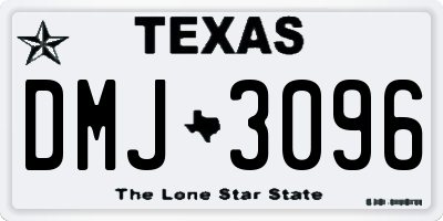 TX license plate DMJ3096
