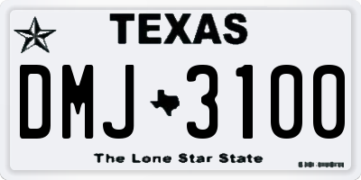 TX license plate DMJ3100