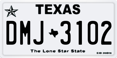 TX license plate DMJ3102