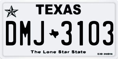 TX license plate DMJ3103