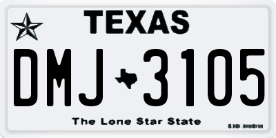 TX license plate DMJ3105