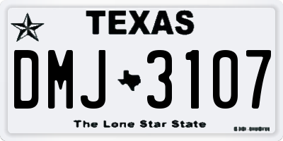 TX license plate DMJ3107