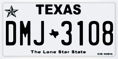 TX license plate DMJ3108