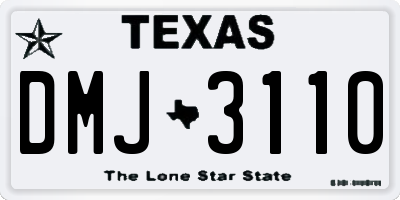 TX license plate DMJ3110
