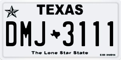 TX license plate DMJ3111