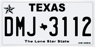 TX license plate DMJ3112