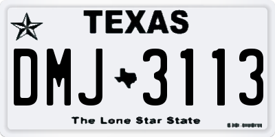 TX license plate DMJ3113
