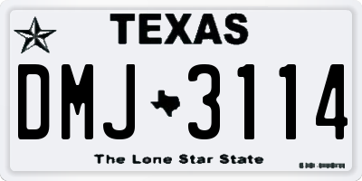 TX license plate DMJ3114