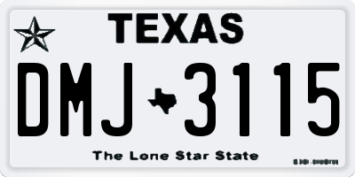 TX license plate DMJ3115