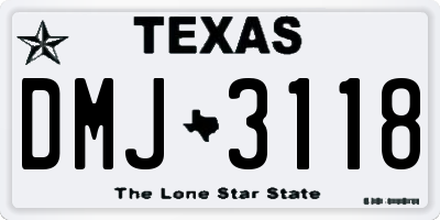 TX license plate DMJ3118