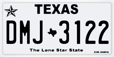 TX license plate DMJ3122