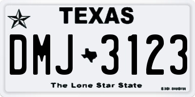 TX license plate DMJ3123