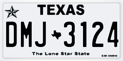TX license plate DMJ3124