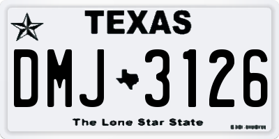 TX license plate DMJ3126
