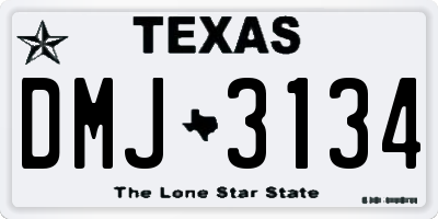 TX license plate DMJ3134