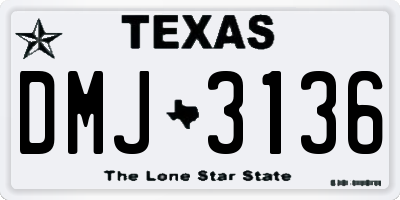 TX license plate DMJ3136