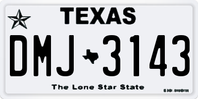 TX license plate DMJ3143