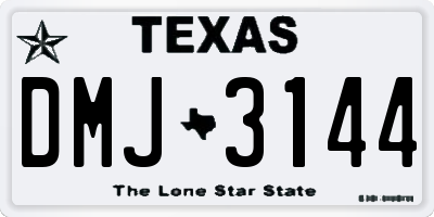 TX license plate DMJ3144