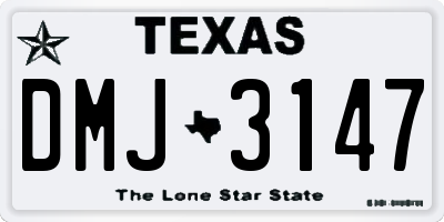TX license plate DMJ3147