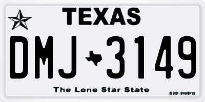 TX license plate DMJ3149