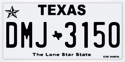 TX license plate DMJ3150
