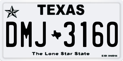 TX license plate DMJ3160