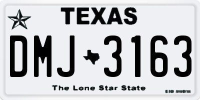 TX license plate DMJ3163