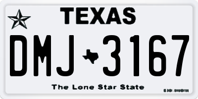 TX license plate DMJ3167