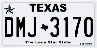TX license plate DMJ3170