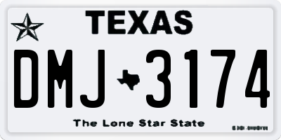 TX license plate DMJ3174