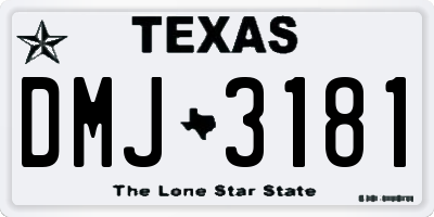 TX license plate DMJ3181