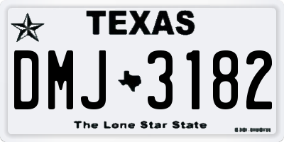 TX license plate DMJ3182