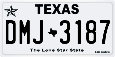 TX license plate DMJ3187
