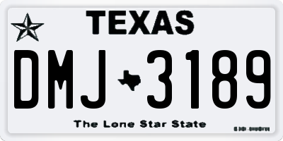 TX license plate DMJ3189