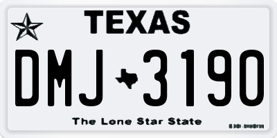 TX license plate DMJ3190